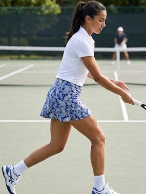 TRANQUILITY by Colorado Clothing Leaf Print Pull On Skort, Women’s M, Blue White